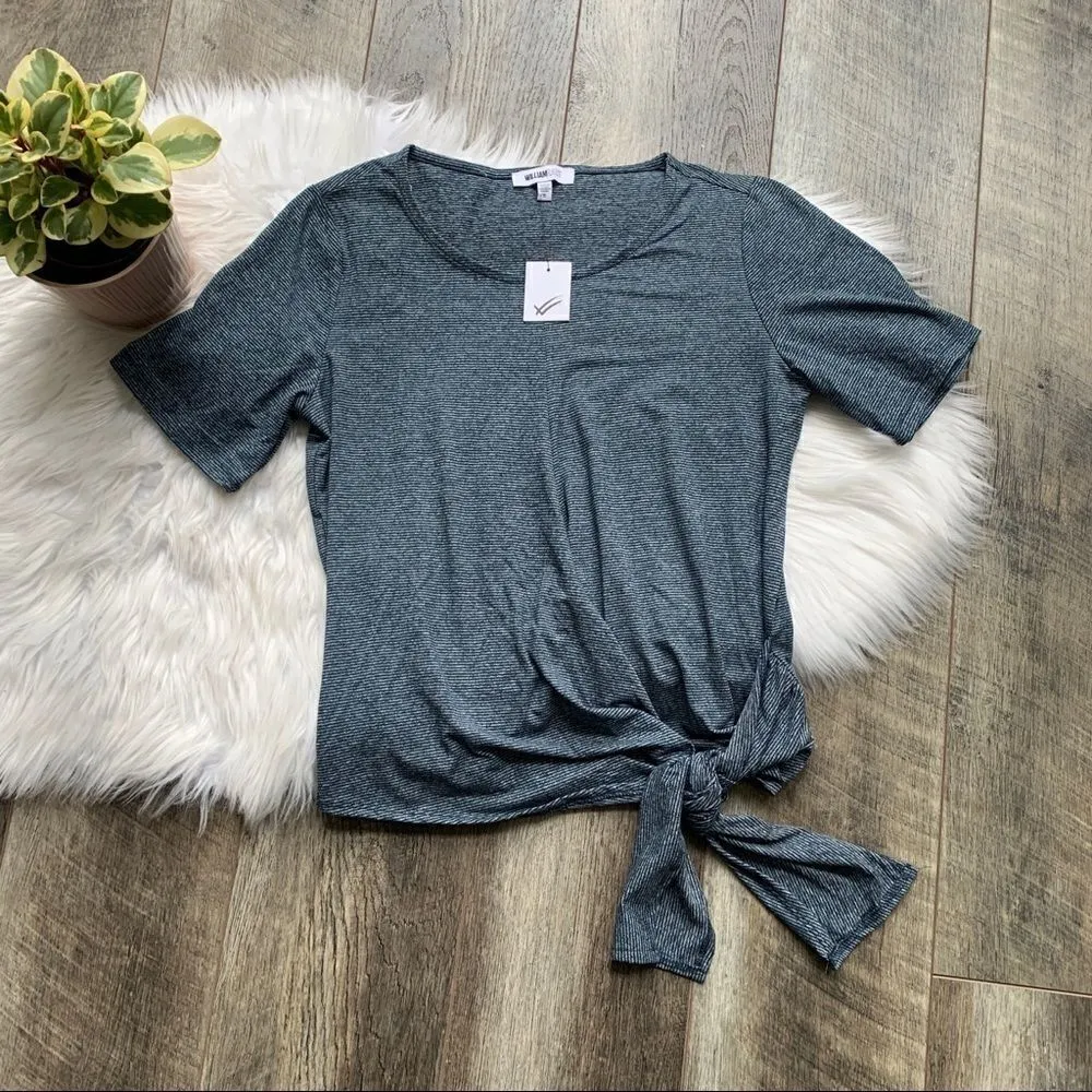 WILLIAM RAST Striped Tie-Front T-Shirt NWT Small - Image 7