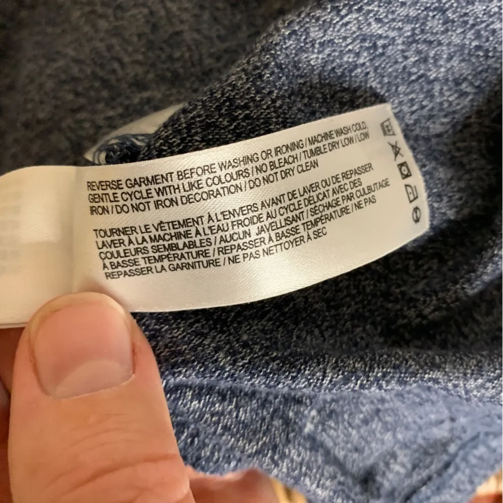 Roots Canada Logo Beaver Marled Blue Short Sleeve Shirt Women Size S - Image 7