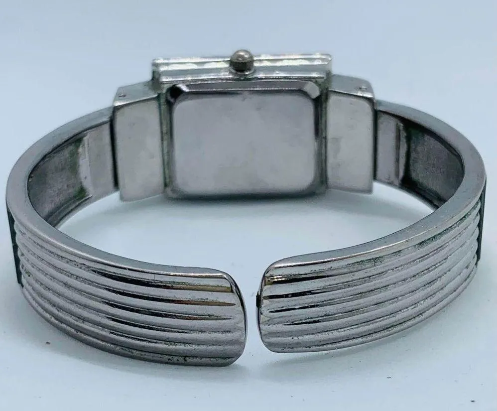 Collage ladies 20mm quartz analog cuff bracelet two tone watch size 6” runs - Image 4