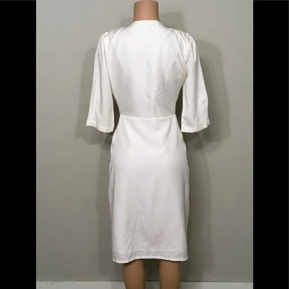 White wrap front coat dress. NWOT White Size undefined - Image 4