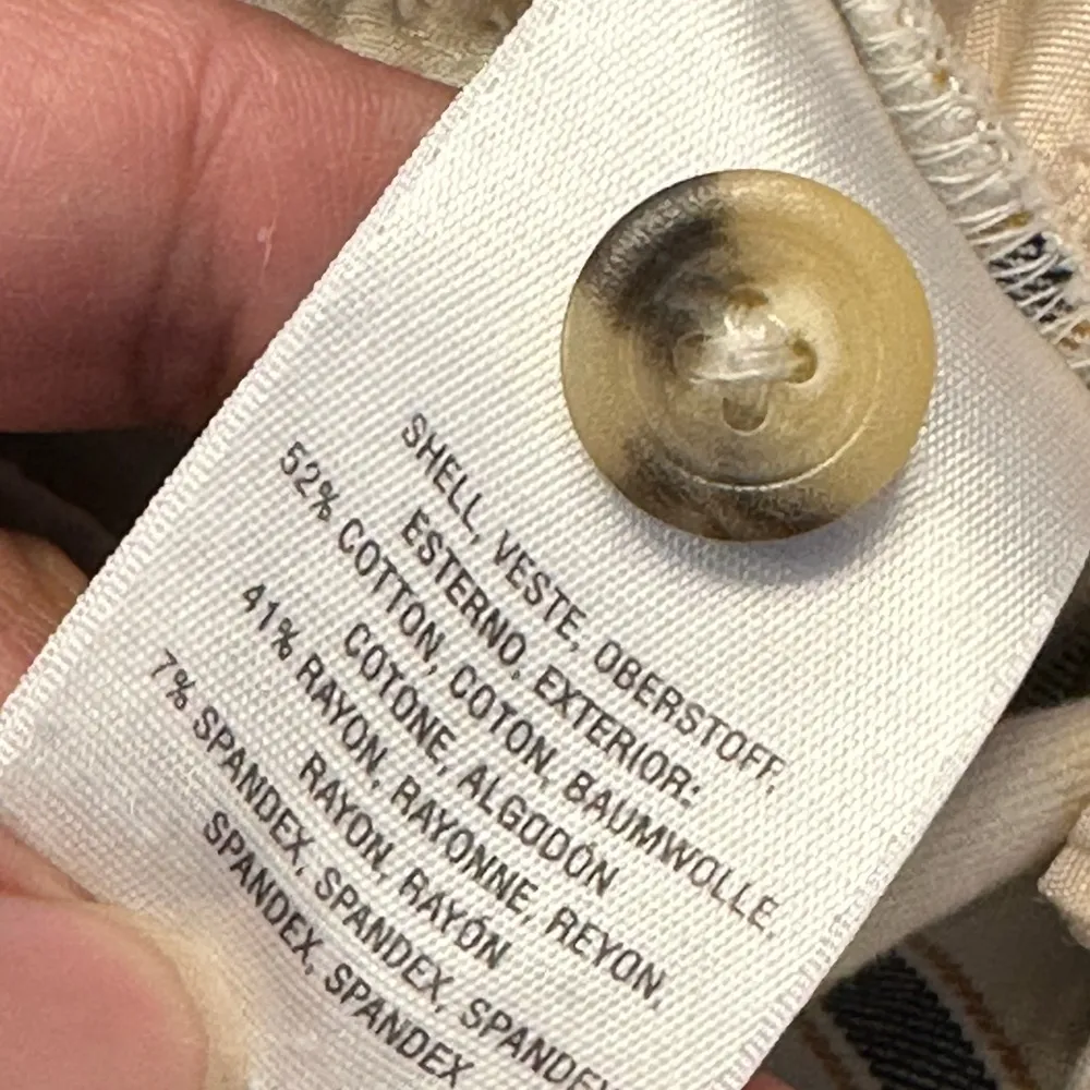 Anthropologie The Essential SLIM Cream Checkered Plaid Pant Size 6 EUC #0437-LA - Image 6