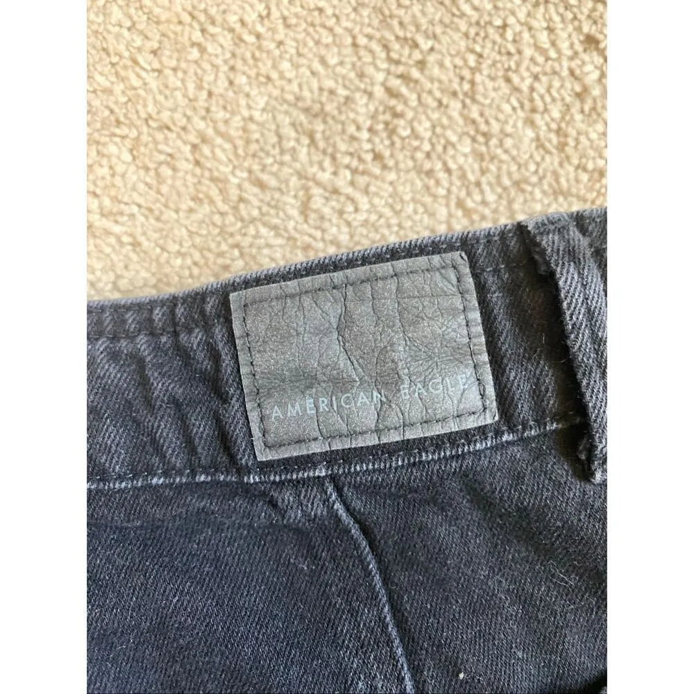 American Eagle black denim button down skirt size 4 - Image 4