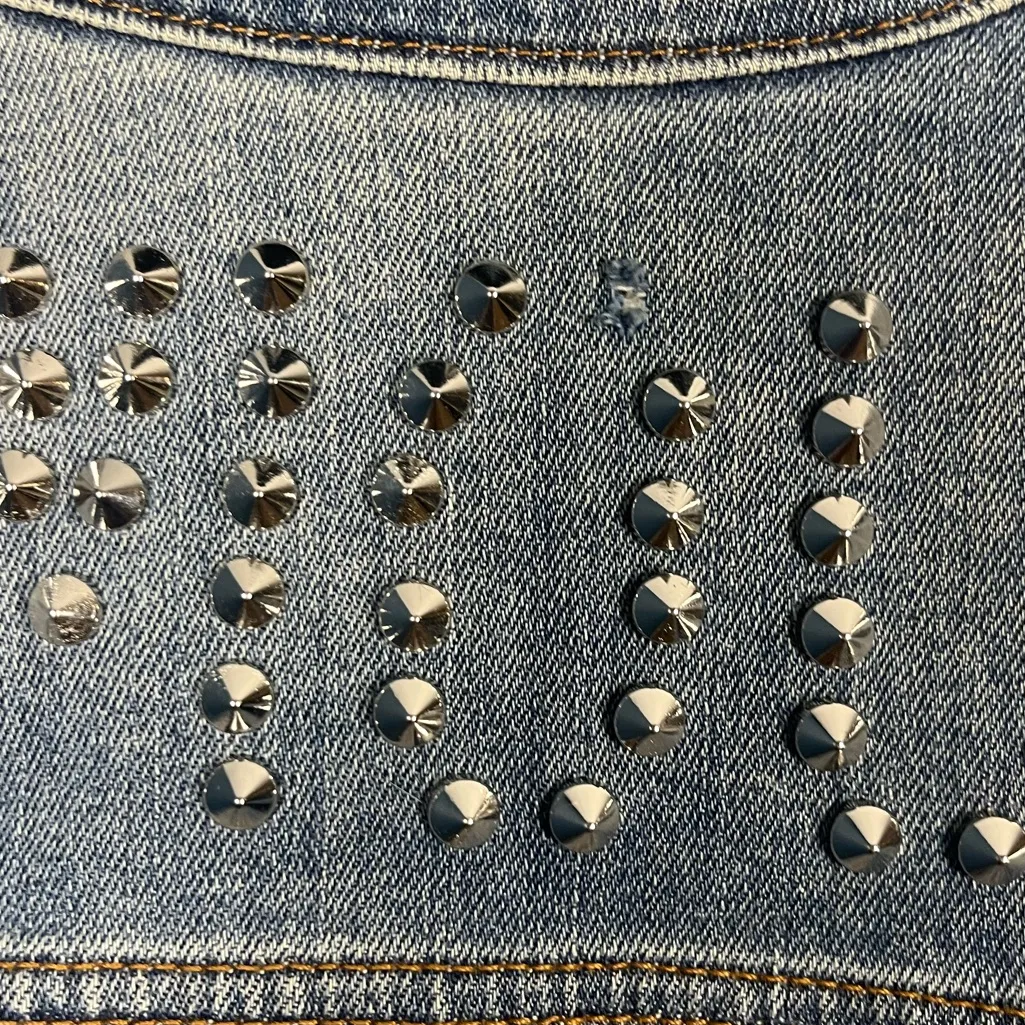 Zadig & Voltaire Kioky Denim Jacket studded amour size medium - Image 7