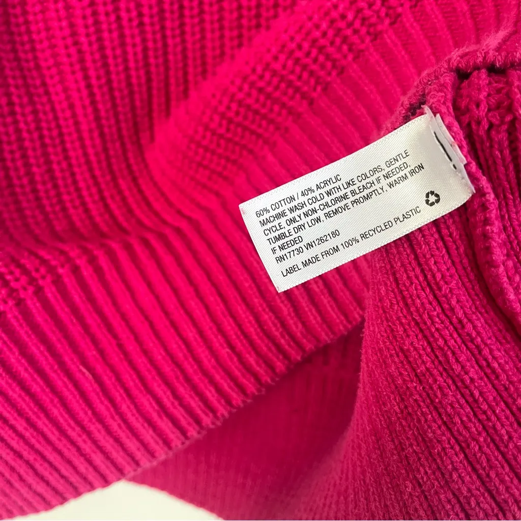A New Day Hot Pink Chunky V Neck Sweater Size XS - Image 5