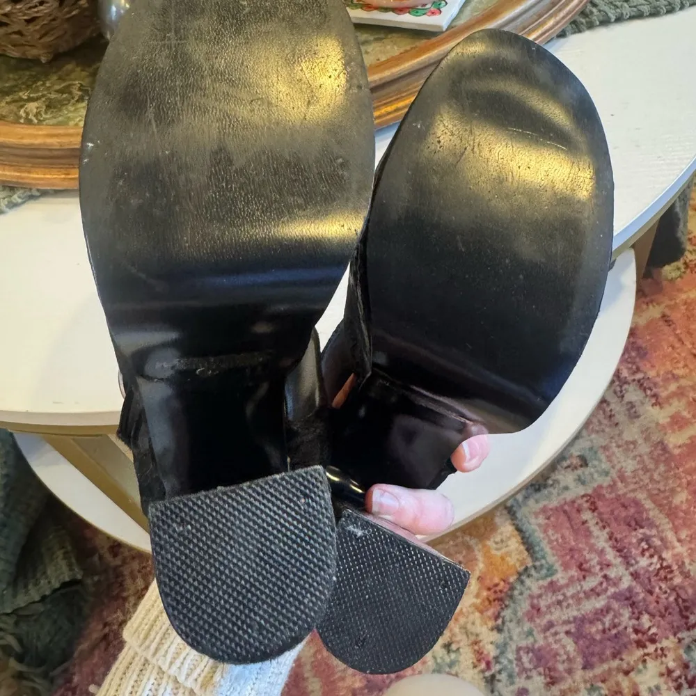 Vintage Black Platform Shoes with Chunky Heel Size 8 - Image 7