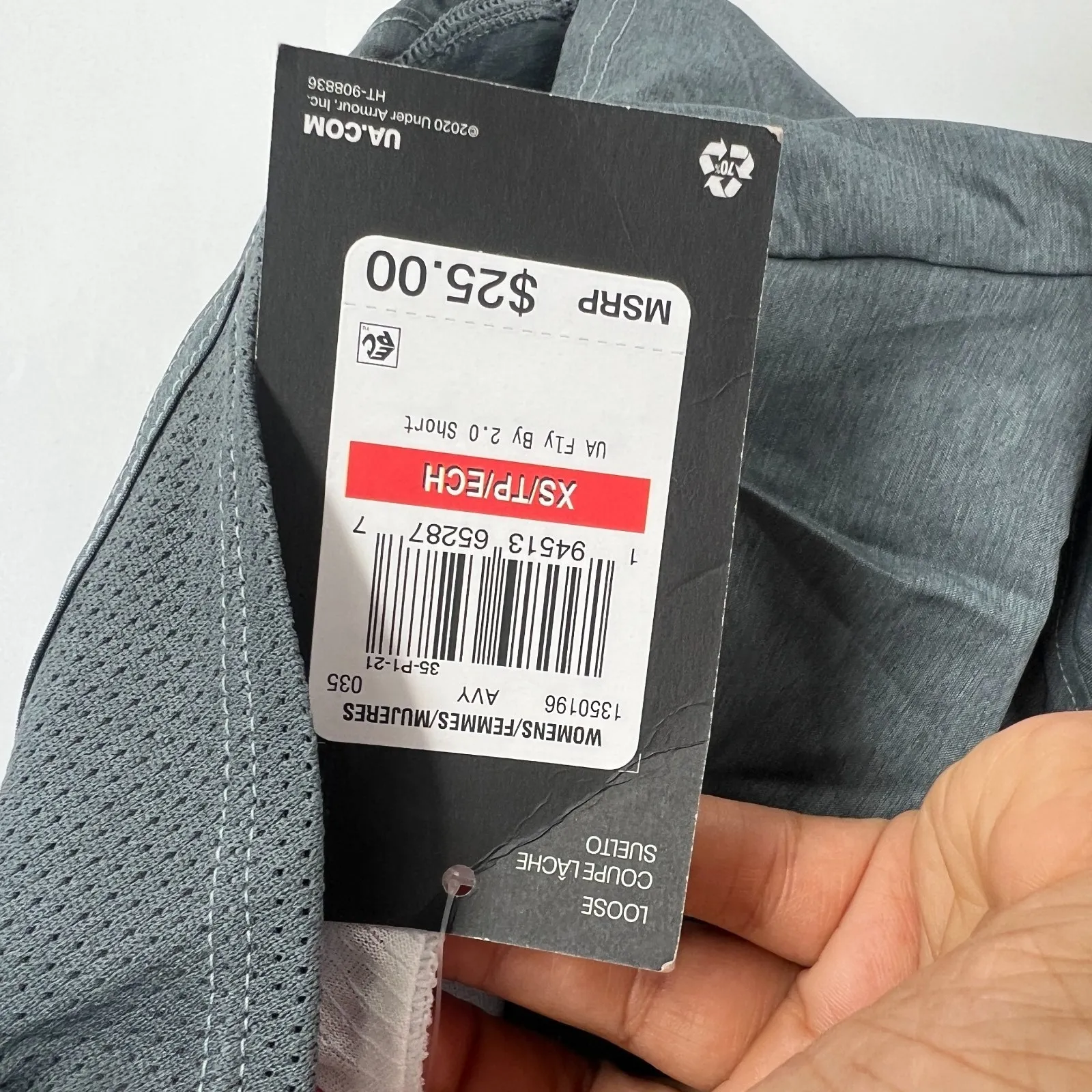 Under Armour Heatgear Fly By 2.0 Running Shorts Womens XS Gray Mesh Sweat Wicks - Image 6