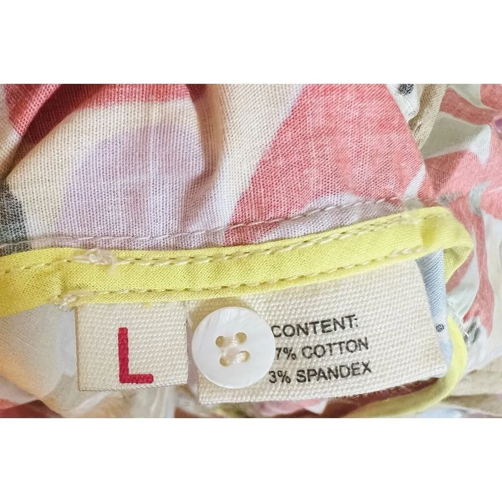 CeliaB Freya Dress Large Floral Multicolor Button Down MIDI Pockets Drawstring Multiple - Image 12