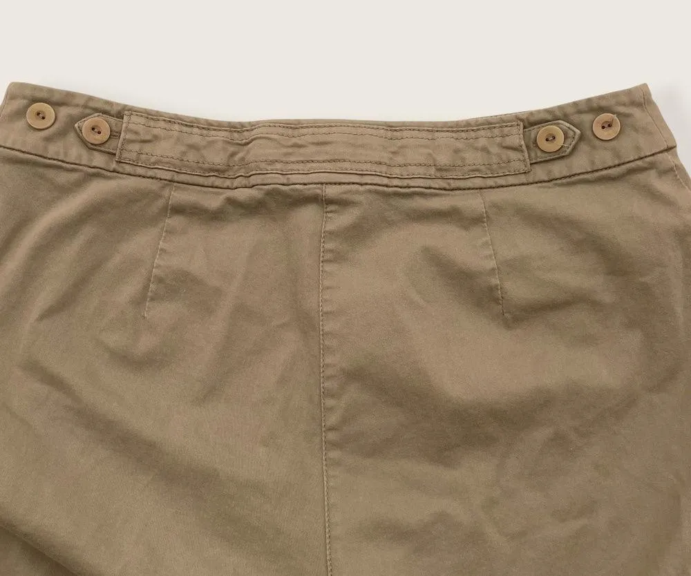 Eileen Fisher Button & Zip Adjustable Back Green Cotton Petite Pants PM - Image 5