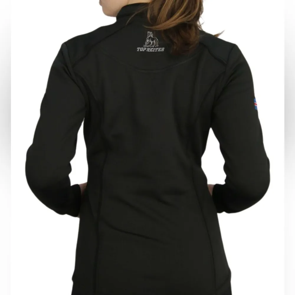 TopReiter Equestrain Women’s Medium Full Zip Mock Neck Riding Jacket Black - Image 3