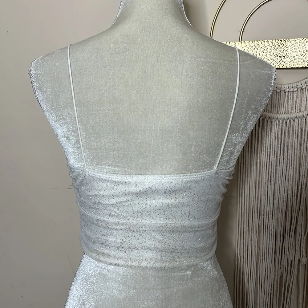 Olive tree • rouched glitter shimmer crop tank - Image 94