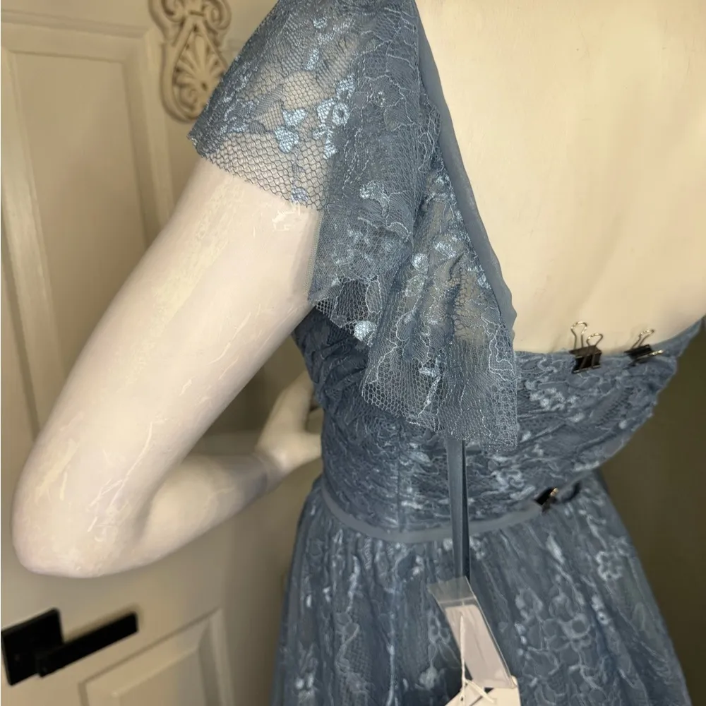 Mori Lee Bridesmaid, Social, Formal, Prom Dresses, size 12 Color Slate Blu - Image 8