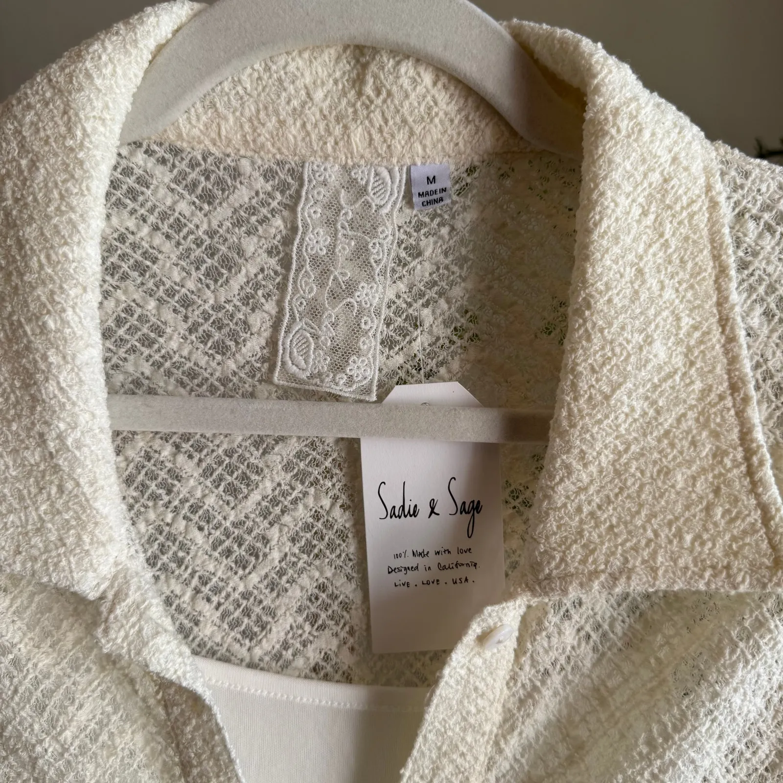 Sadie & Sage Textured Button Front Collared Dress Size M Size M - Image 5