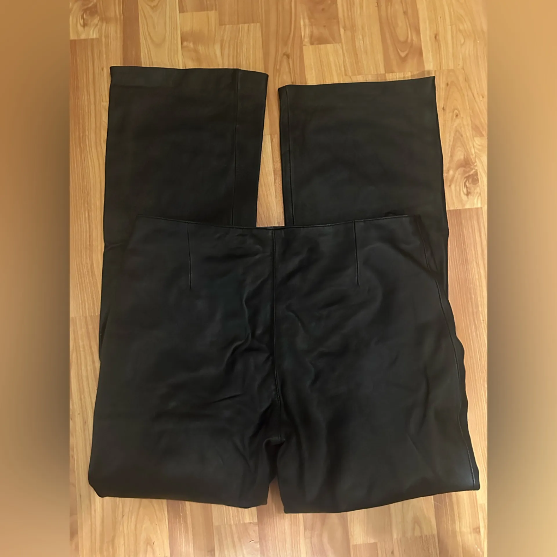 Black Genuine Leather Women's Pants size 14 - Image 3