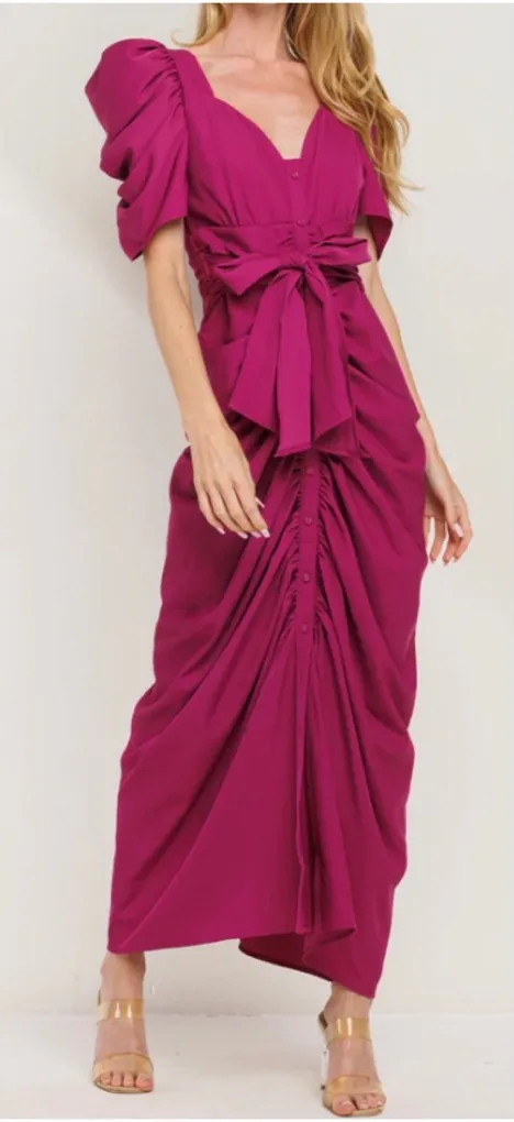 NWT Ruched front maxi dress in dusty pink size M - Image 2