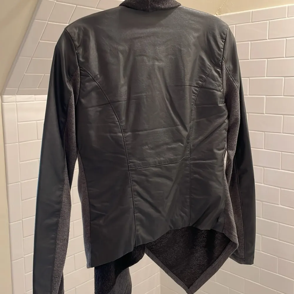 Blank NYC asymmetrical jacket with leather, Small - Image 4