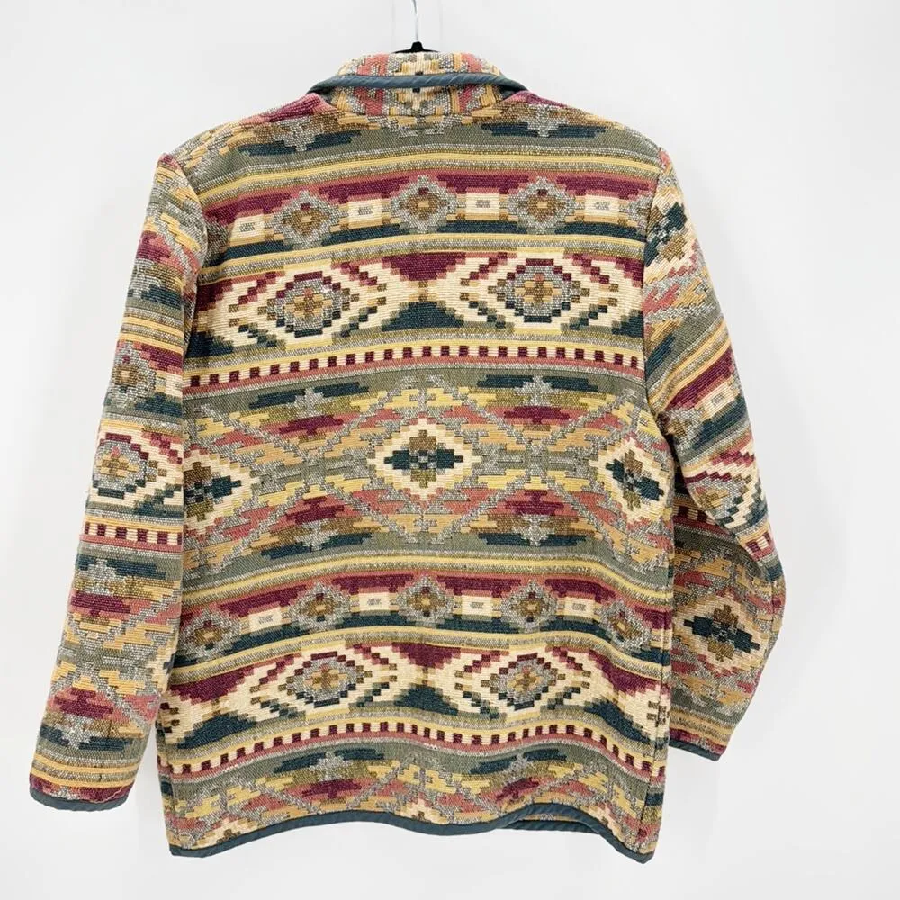 Vintage Bedford Fair Womens Blazer Jacket Size SP Tapestry Southwestern native - Image 2