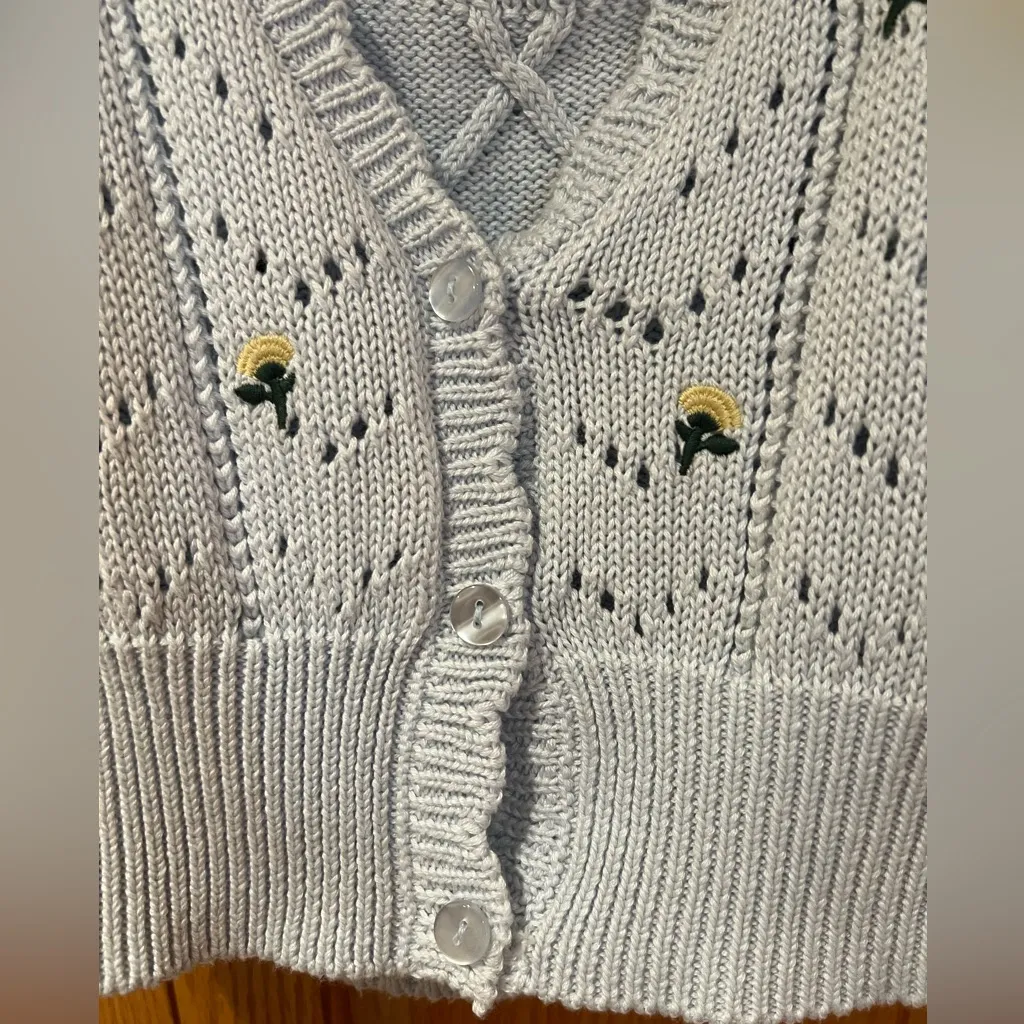 Wild Fable Embroidered Cable Knit Cardigan Sweater & Matching Cami Top Size‎ M/L - Image 9