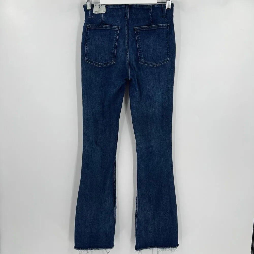 We The Free People Level Up Slit Bootcut Raw Hem Dark Wash Jeans Women’s Size 30 - Image 6