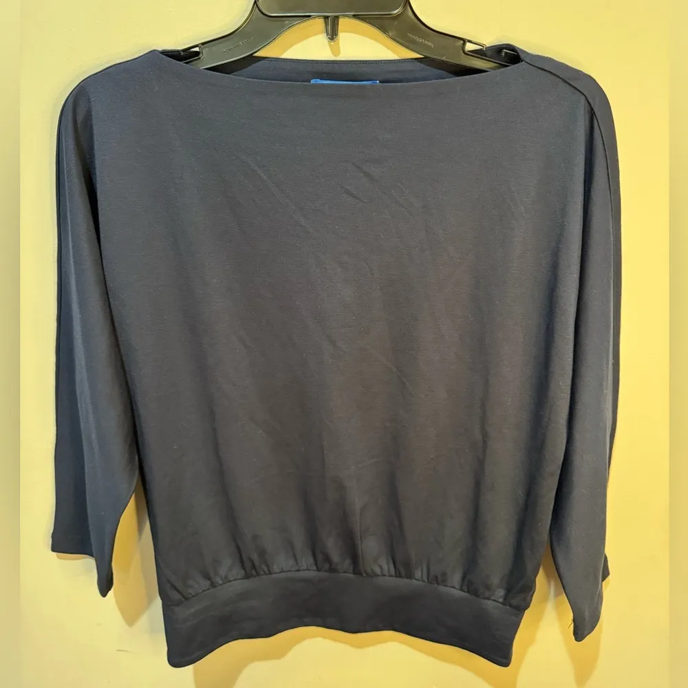 J. McLaughlin boat neck 3/4 dolman sleeve Navy Hazel Top sz‎ XS NWT - Image 2