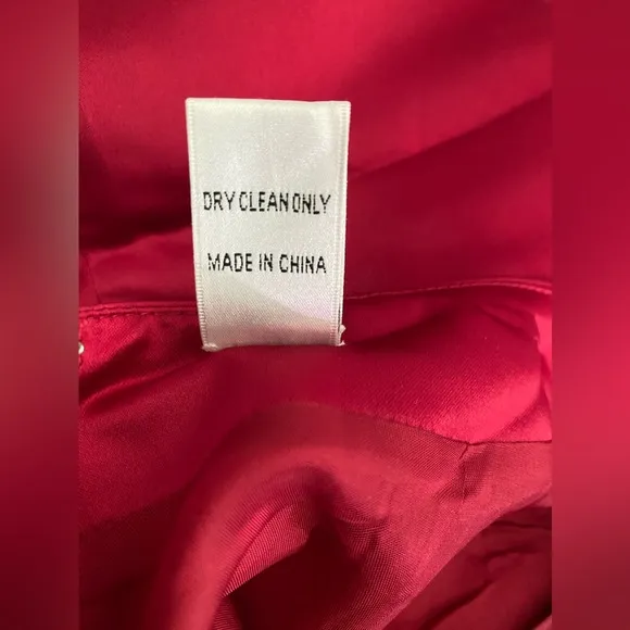 Bill Levkoff Red Satin Full Length Formal‎ Skirt Size 8 - Image 6