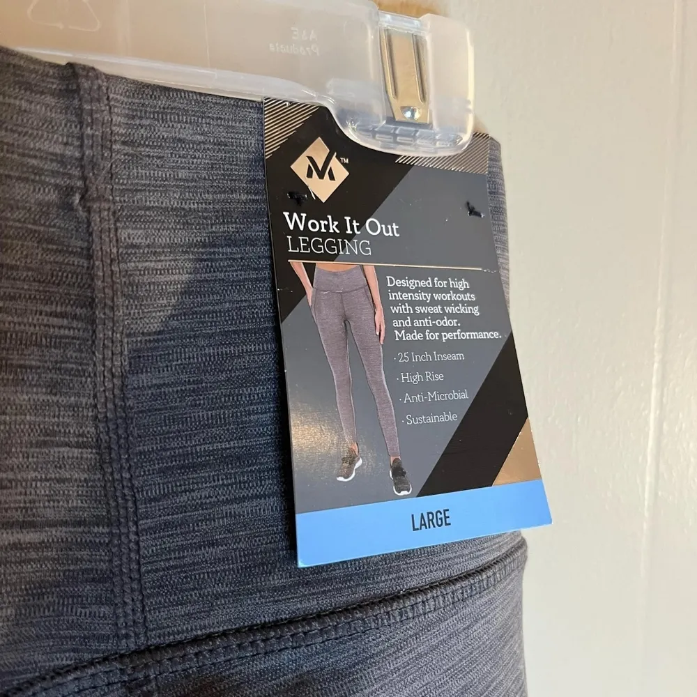 Member's Mark Heather Gray Work It Out Moisture Wicking Leggings Size L - Image 6