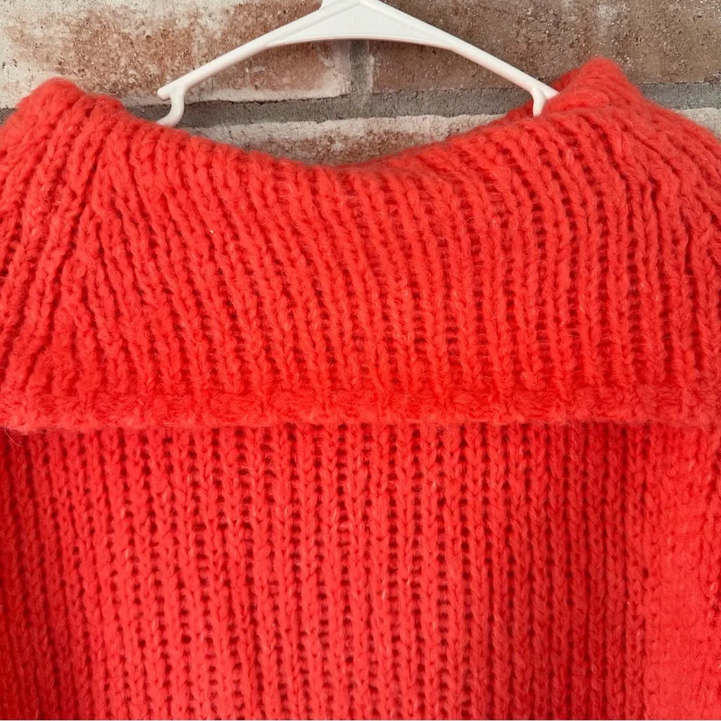 Pilcro Anthropologie Zamora Cowl Neck Sweater Oversized Women’s Small Coral Pink - Image 11