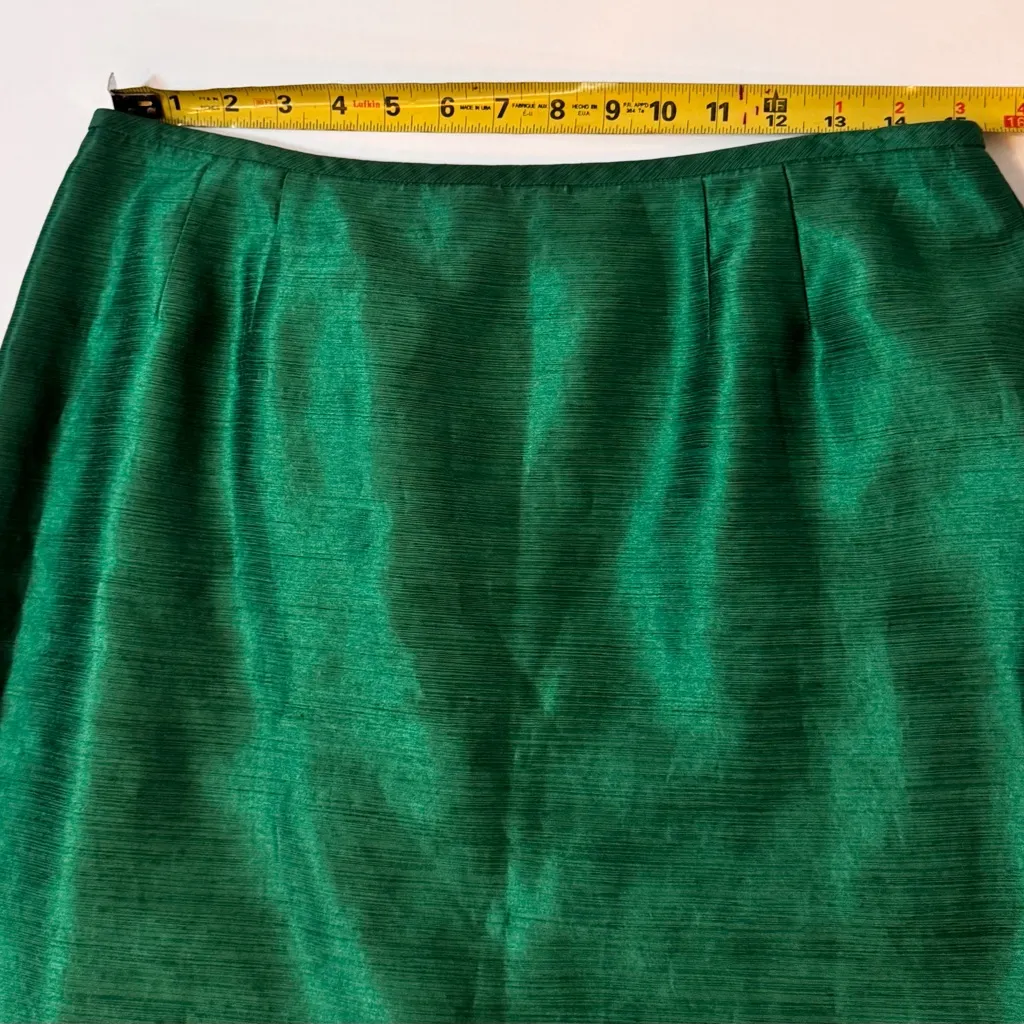 Le Suit Petite 12P Green Skirt Suit Old Money Classic Holiday Elegant Church - Image 15