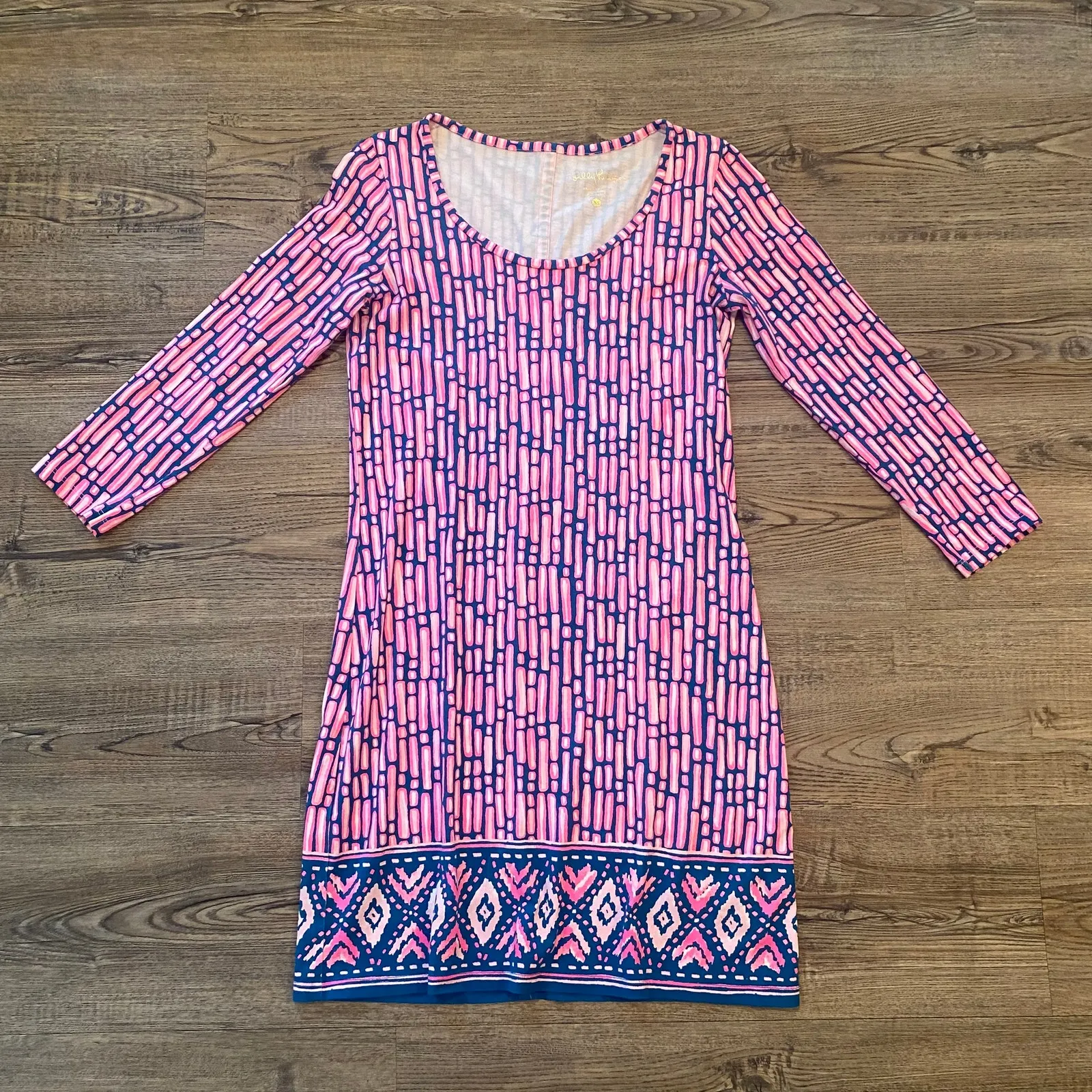 Lilly Pulitzer Pink Blue Mandevilla Slatehouse Beacon Dress Women's size XS - Image 2