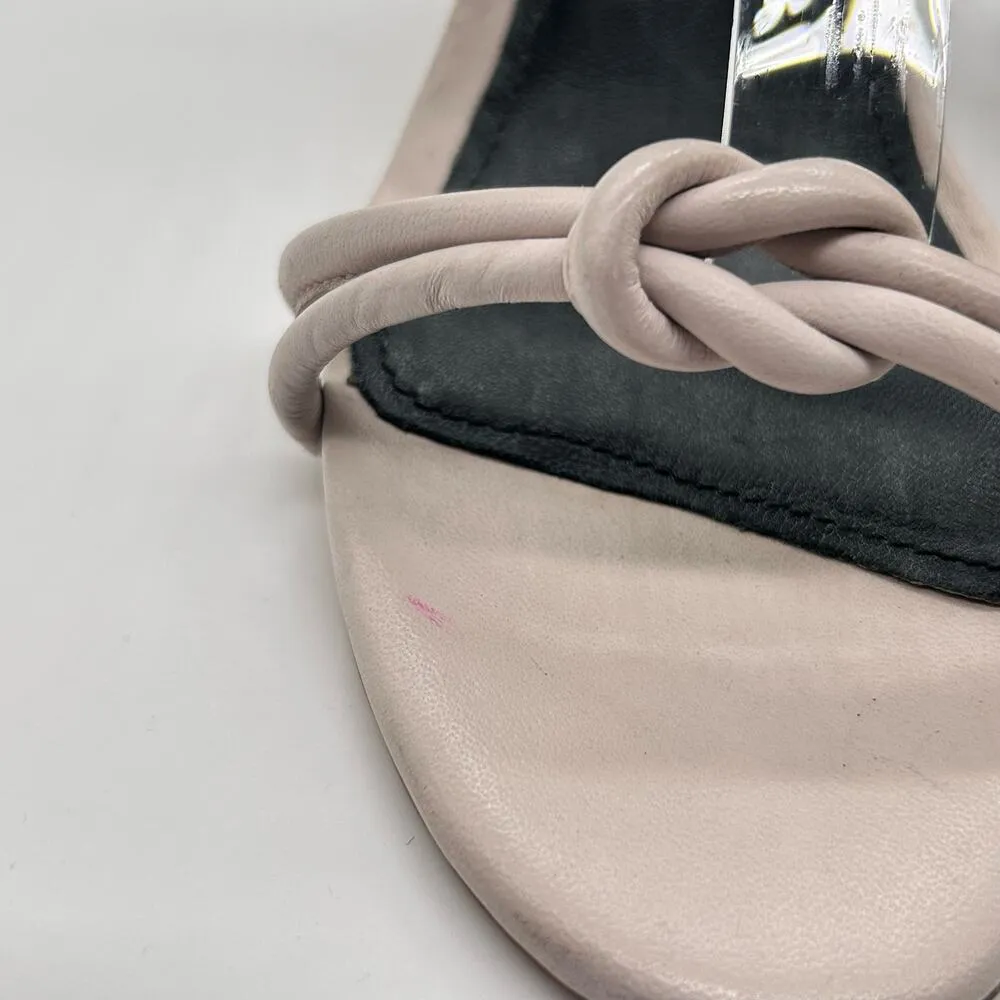 Journee Signature Sandal Women 8 Black Bone Leather Jettah Ankle Strap Heels NEW - Image 7