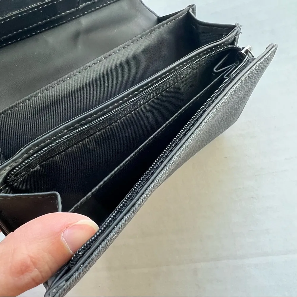 flap front multi compartment wallet black - Image 8