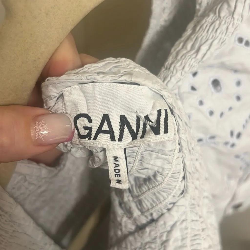 ✨Ganni Broderie Anglaise Midi Blue Sz Small Dress✨ - Image 16