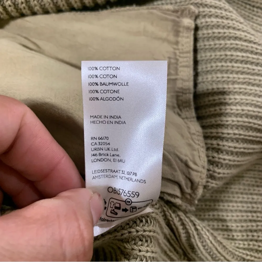 NWT Free People Worn Thru Surplus Cardi army green size XL F9 - Image 8