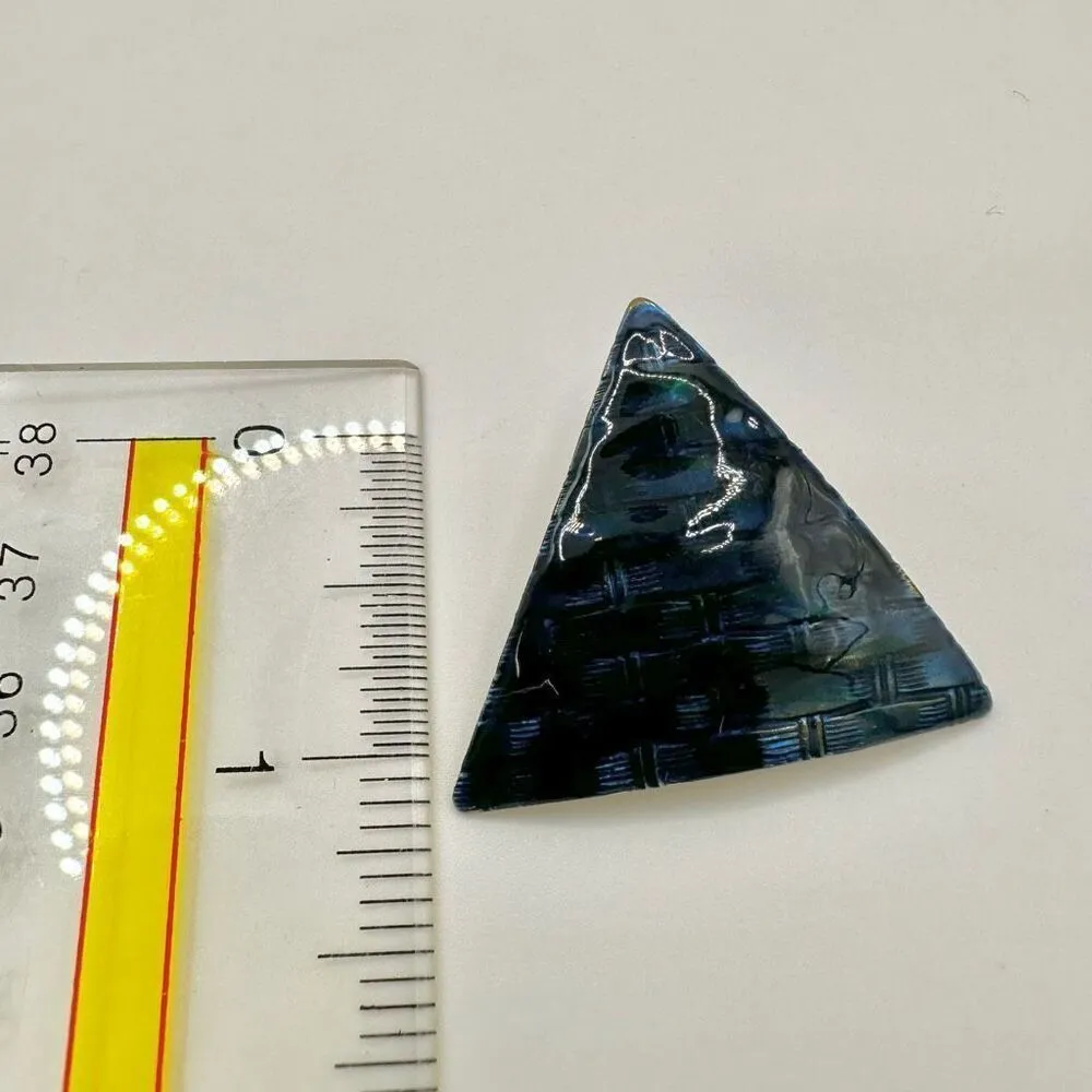 Blue triangle post earrings - Image 7