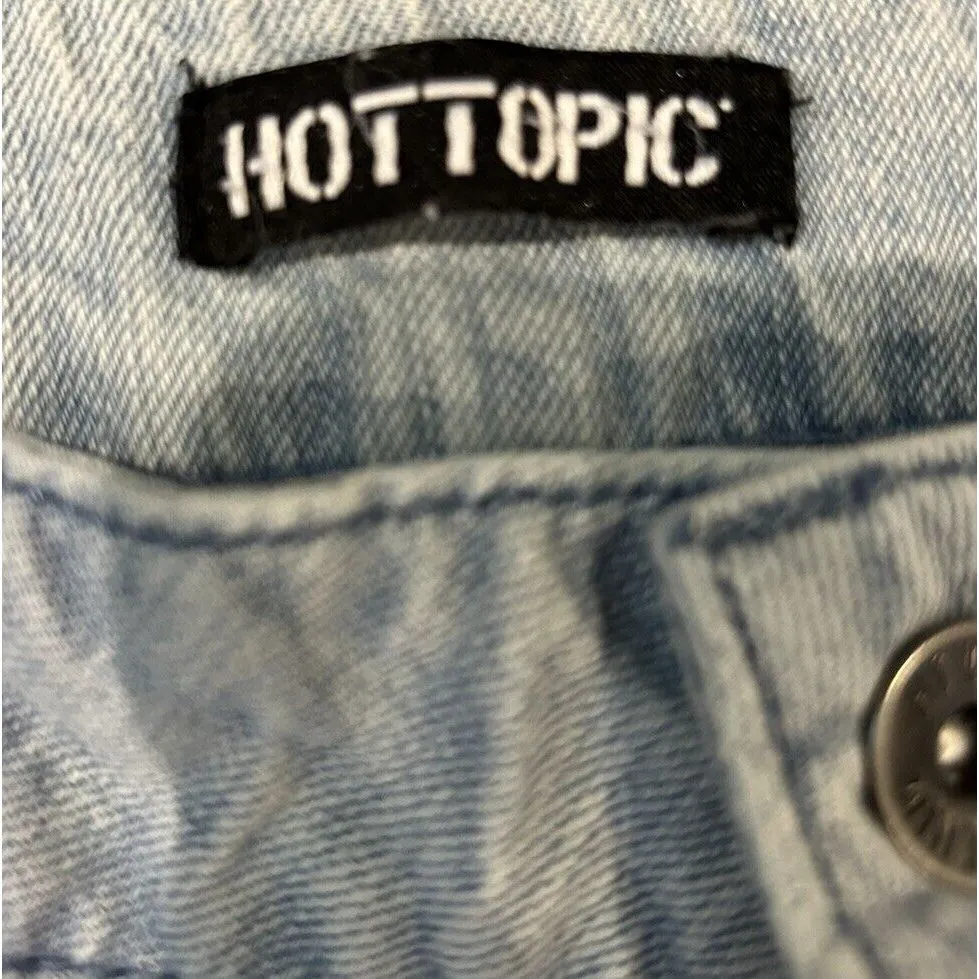 HOT TOPIC WOMENS JEAN 13‎ Cargo Jogger High Waist Cotton Denim Junior Y2K - Image 5