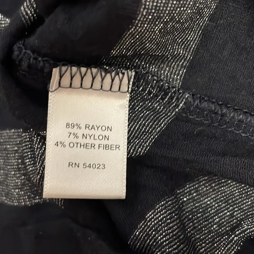 Navy Blue & Shiny Silver Striped Cowl Neck Sweater Size Small - Image 10