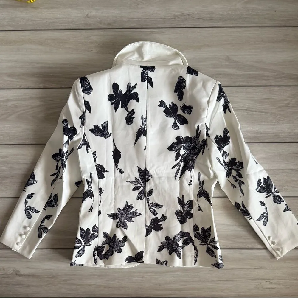 Mooyius Floral Printed Pantsuit Set White Large NWT - Image 6