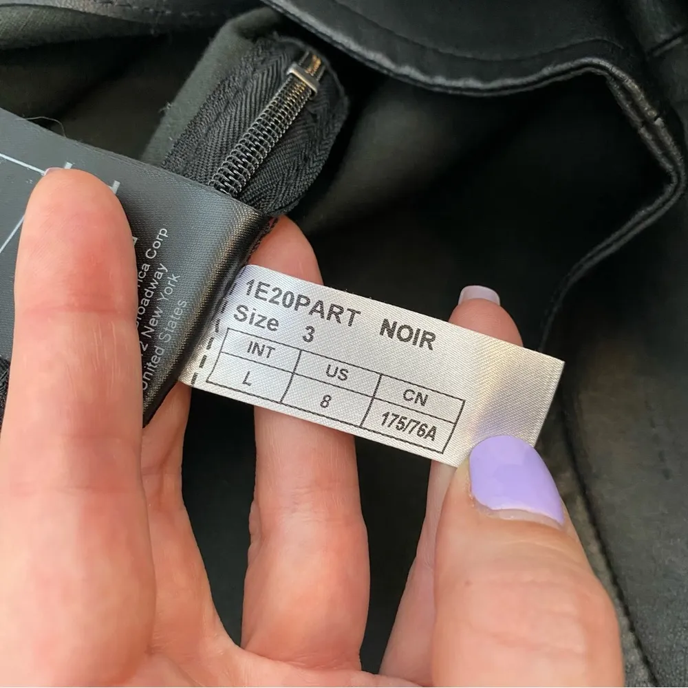 Ba&sh Jupe Party Asymmetrical Lamb Leather Mini Skirt Black 8 - Image 11