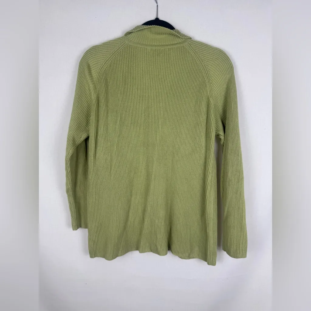 Sigrid Olsen Green Ribbed Women's Sweater - Image 4