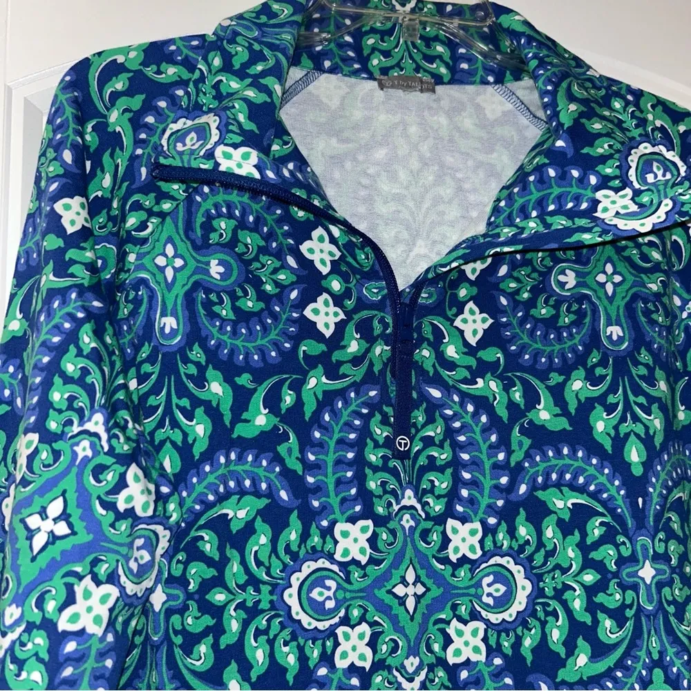 FRENCH TERRY HALF-ZIP PULLOVER - ROYAL MEDALLION Women’s Large - Image 3