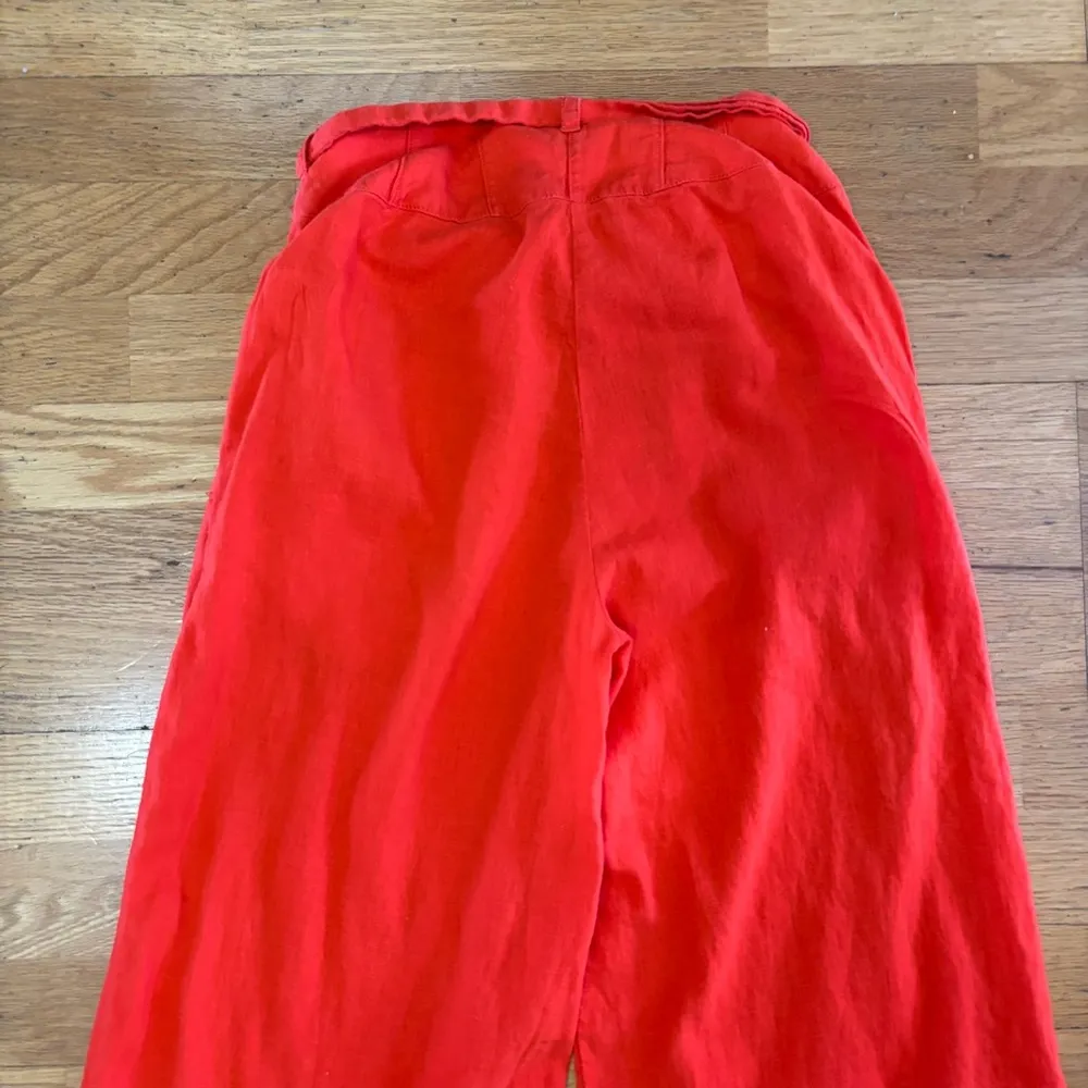 Free People Linen High Rise Boho Career Resortwear Coastal Wide Leg Pants 0 - Image 4