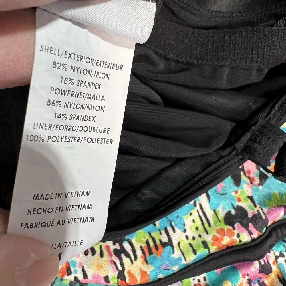 Longitude Womens Swim Suit Dress Size 14 Floral One Piece‎ Slimming Powernet - Image 7