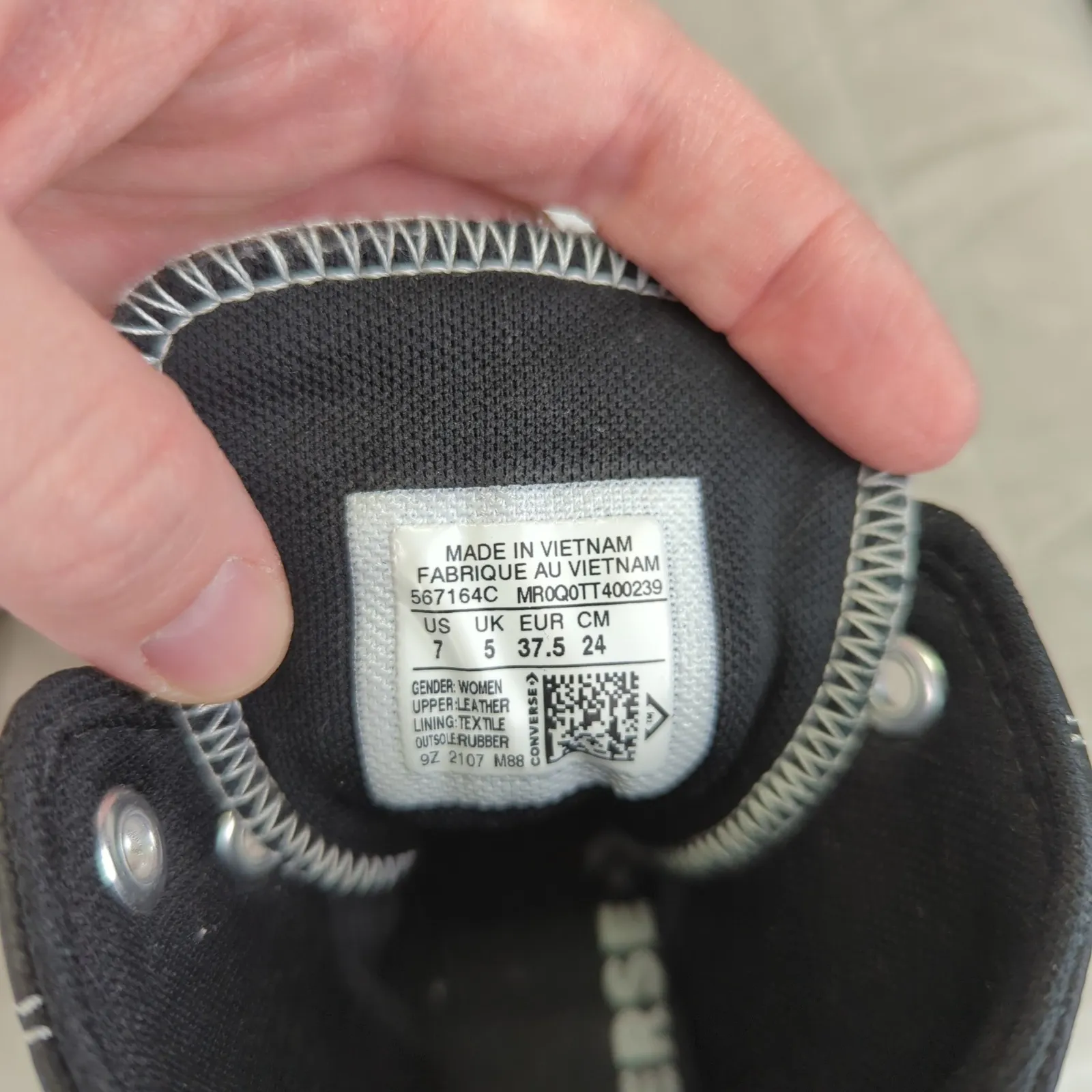 Converse All Star Lugged Leather High Top Boots Platform Sneaker Black Women's 7 - Image 8