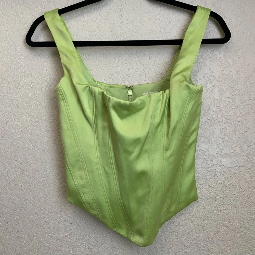 House of CB Rafa Corset‎ top lime green satin neon size XS NWOT - Image 5