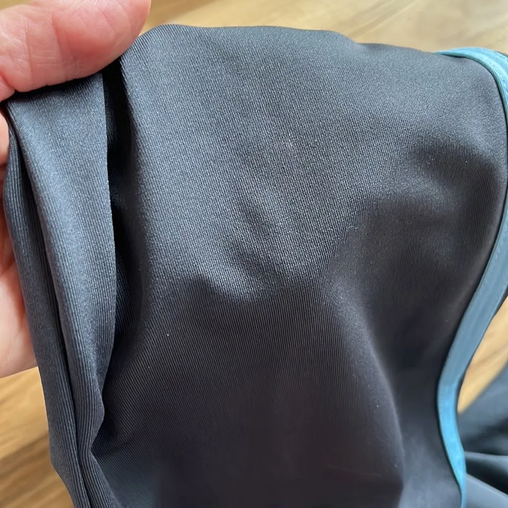 Track Pants Sweatpants Womens Small Comfy Gray Blue Stripe - Image 12