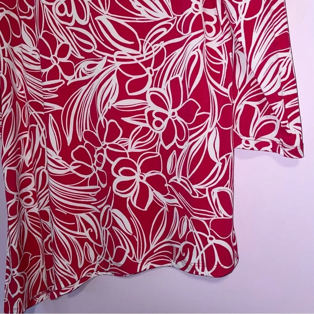 Susan Graver S Floral Tunic Liquid Knit QVC Pink - Image 3