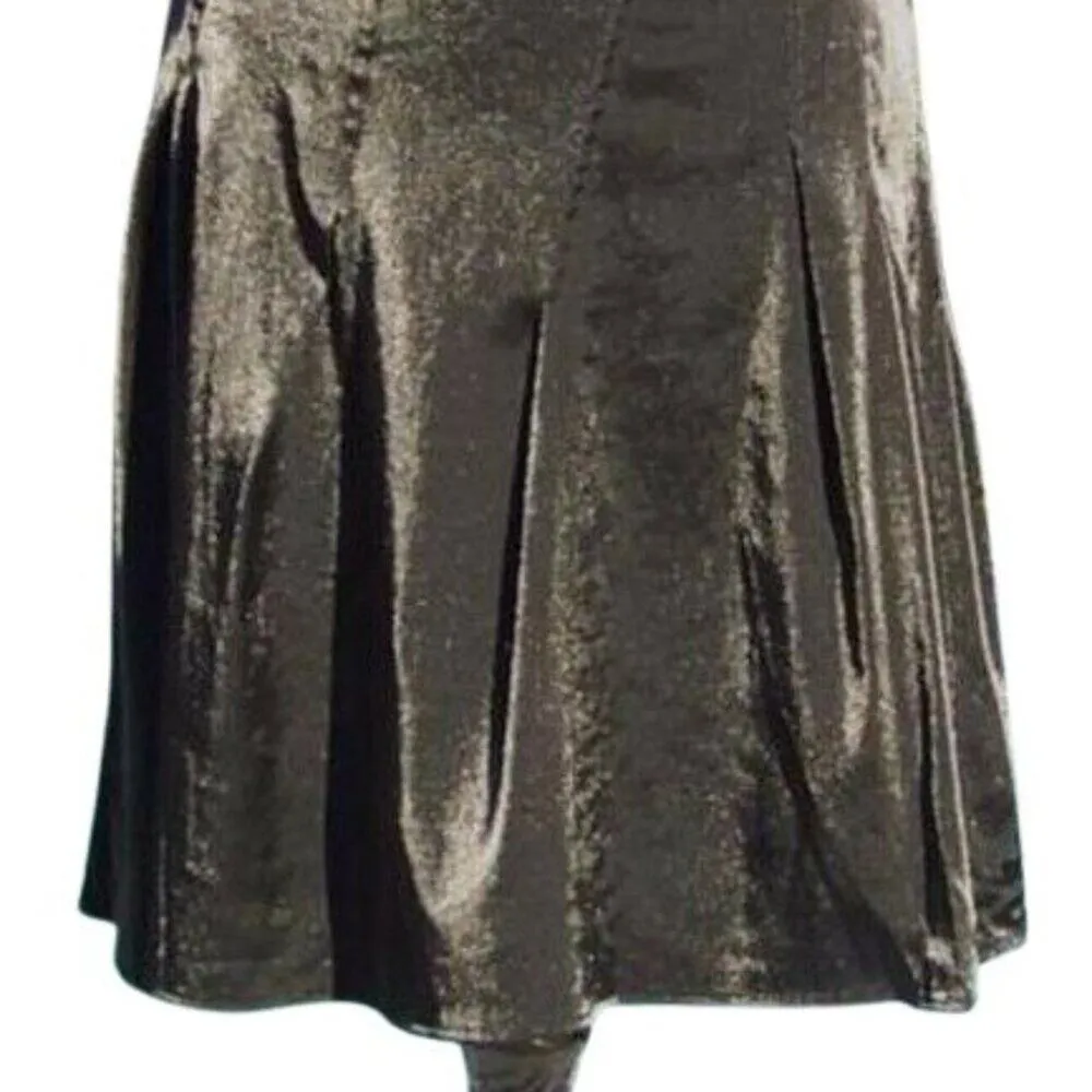 Cache Black Luxe Pleated Metallic Sheen Skirt New Event Stretch New NWT $168 - Image 3