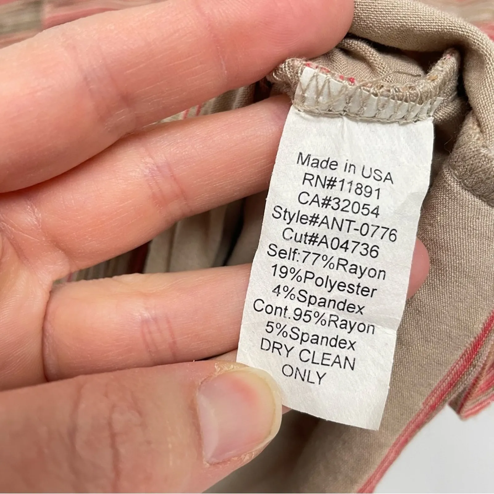 Bailey 44 Tan & Pink Striped Tiered Short Sleeve Bodycon Mini Dress Womens XS - Image 6