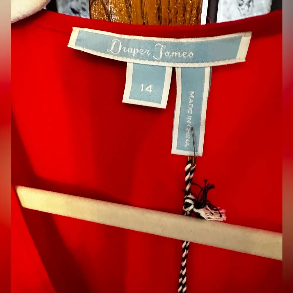 Lipstick Red Solid Wrap Dress sz 14 - Image 8