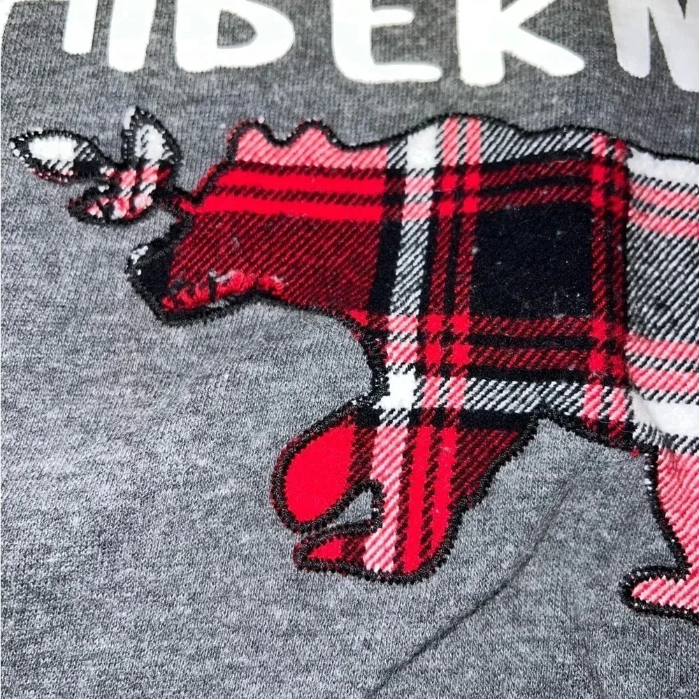 Maurices Lets Hibernate Christmas Sweater with Buffalo Print Detail *FLAW* - Image 3