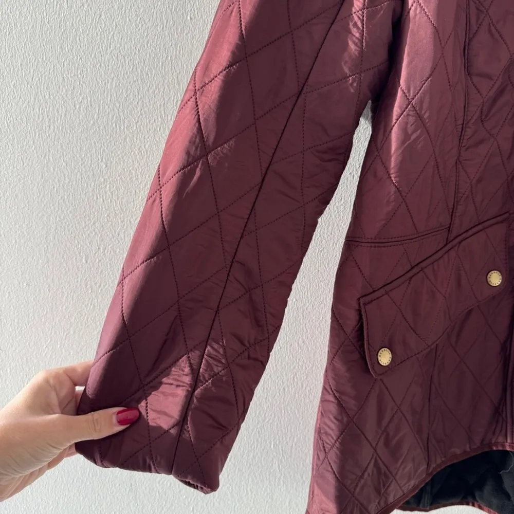 BARBOUR Beadnell Quilted Maroon Jacket 14 - Image 9